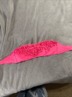 Bright Pink Ruffled Bandeau Bikini Top